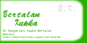 bertalan kupka business card